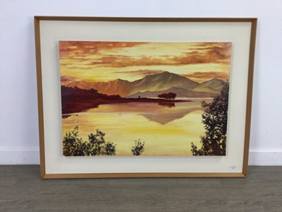 Lot 378 - WINTER ON LOCH LINNHE, AN OIL BY ED HUNTER AND A PRINT