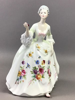 Lot 492 - A ROYAL DOULTON FIGURE OF 'DIANA' AND FIVE OTHERS