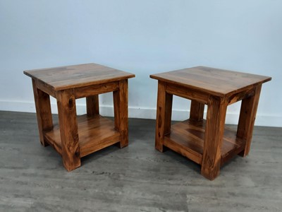 Lot 477 - A SET OF FOUR PINE OCCASIONAL TABLES