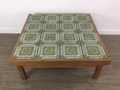 Lot 355 - A DANISH TILE TOPPED COFFEE TABLE BY TRIOH