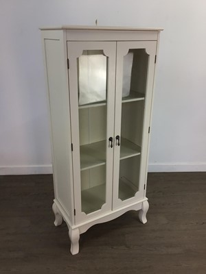 Lot 515 - A WHITE PAINTED DISPLAY CABINET