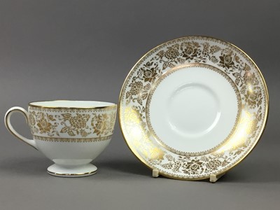 Lot 484 - A WEDGWOOD GOLD DAMASK PART TEA SERVICE AND OTHER TEA WARE