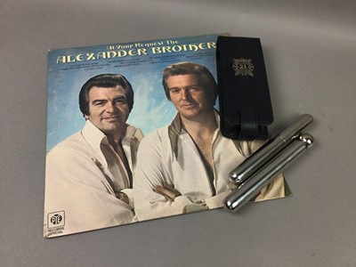 Lot 550 - AT YOUR REQUEST THE ALEXANDER BROTHERS LP AND A ROYALE SALUTE WHISKY AND CIGAR SET