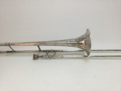 Lot 42 - THE ALLIANCE SILVER PLATED TROMBONE