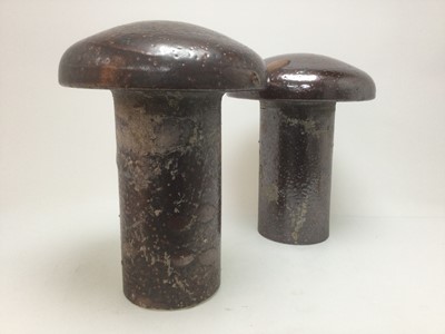 Lot 50 - A PAIR OF INDUSTRIAL STONEWARE VENT COVERS