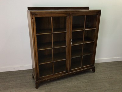 Lot 531 - A MAHOGANY TWO DOOR BOOKCASE