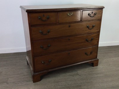 Lot 534 - A GEORGE III MAHOGANY CHEST OF DRAWERS