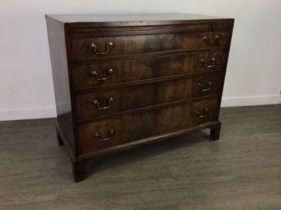 Lot 533 - A 19TH CENTURY MAHOGANY CHEST OF FOUR DRAWERS