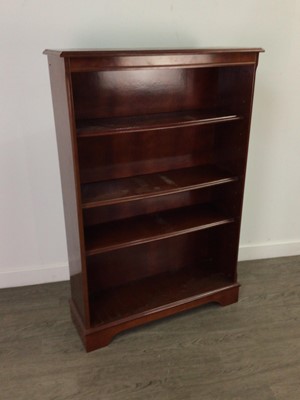 Lot 539 - A MAHOGANY OPEN BOOKCASE