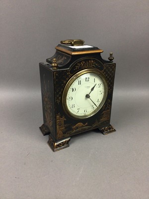 Lot 570 - AN EDWARDIAN MANTEL CLOCK AND ANOTHER CLOCK