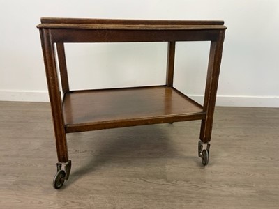 Lot 117 - A MAHOGANY TWO TIER TROLLEY