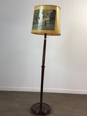 Lot 58 - AN EASTERN CARVED WOOD STANDARD LAMP AND ANOTHER