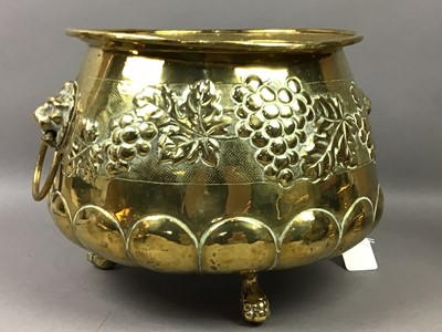 Lot 76 - A BRASS CIRCULAR COAL DEPOT AND OTHER OBJECTS