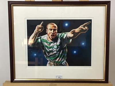 Lot 208 - A PETER HOWSON OBE COLOUR PRINT AND ANOTHER PRINT