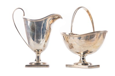 Lot 110 - A GEORGE V SILVER SUGAR BOWL AND CREAM JUG