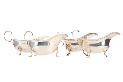 Lot 116 - TWO PAIRS OF SILVER SAUCE BOATS