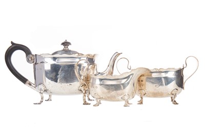 Lot 117 - A VICTORIAN SILVER THREE-PIECE TEA SERVICE