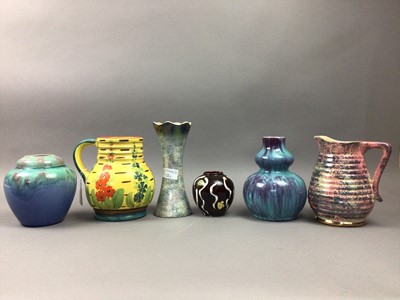 Lot 52 - A SHELLY POTTERY VASE AND OTHER CERAMICS