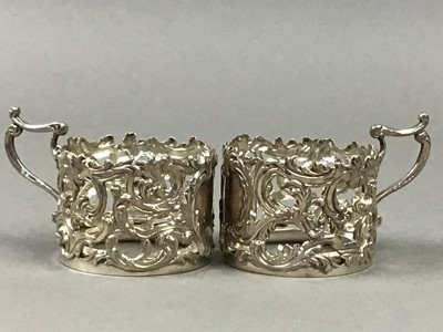 Lot 54 - SIX SILVER CUP HOLDERS