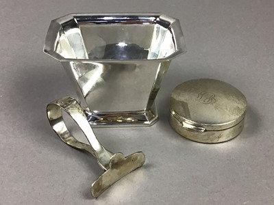 Lot 44 - A GEORGE V SILVER CHRISTENING MUG, AND THREE OTHER ITEMS