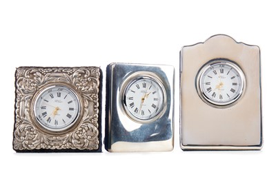 Lot 130 - FOUR ELIZABETH II SILVER MOUNTED TIMEPIECES BY CARR'S OF SHEFFIELD