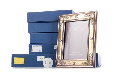 Lot 140 - FIVE ELIZABETH II SILVER MOUNTED PHOTOGRAPH FRAMES AND A FURTHER PLATED FRAME BY CARR'S OF SHEFFIELD