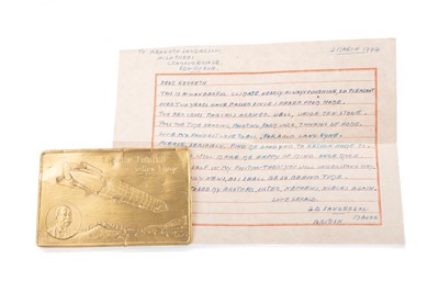 Lot 448 - A WWII-PERIOD PRISONER OF WAR LETTER, ALONG WITH A POSTCARD