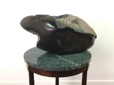 Lot 64 - SWORN TO SILENCE, A STONE SCULPTURE BY RONNIE DONGO