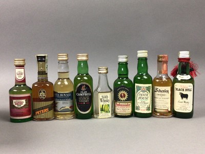 Lot 142 - 55 ASSORTED WHISKY MINIATURES - INCLUDING BLACK & WHITE 12 YEAR OLD