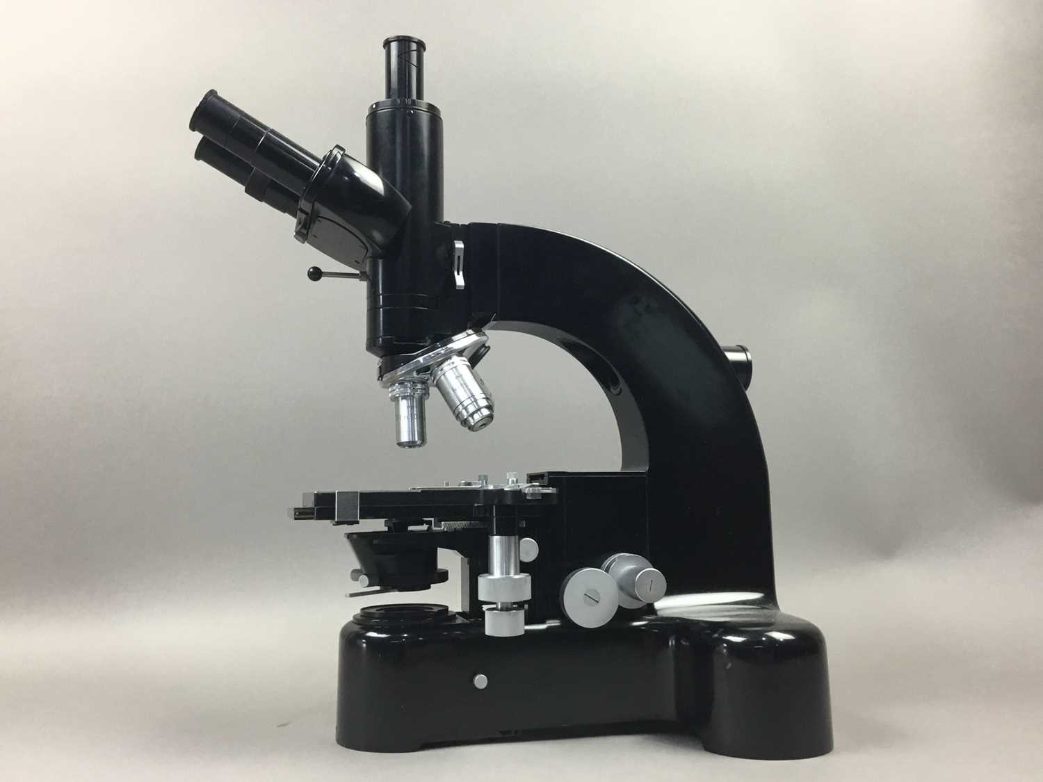 Lot 599 - A LEITZ ORTHOLUX TRINOCULAR MICROSCOPE