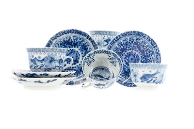 Lot 1193 - FOUR CHINESE BLUE AND WHITE CUPS AND SAUCERS