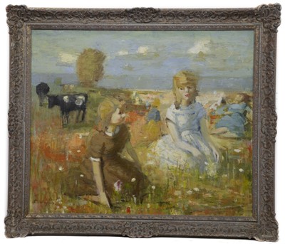 Lot 59 - IN THE DUNES, AN OIL BY JOHN CUNNINGHAM