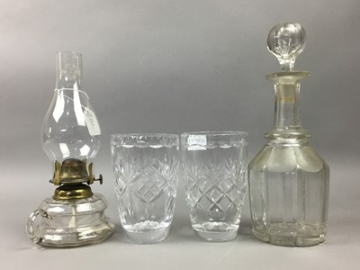 Lot 243 - AN EARLY 20TH CENTURY CUT GLASS WATER JUG AND OTHER GLASS WARE