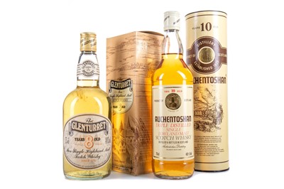 Lot 244 - AUCHENTOSHAN 10 YEAR OLD 75CL AND GLENTURRET 8 YEAR OLD 75CL