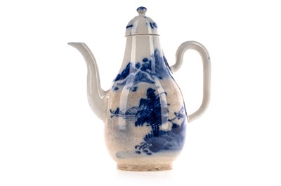 Lot 1134 - A 19TH CENTURY CHINESE BLUE AND WHITE COFFEE POT