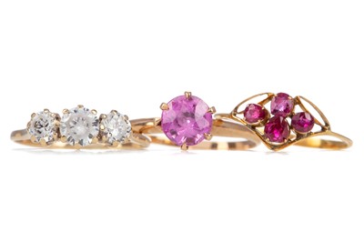 Lot 478 - THREE GEM SET RINGS