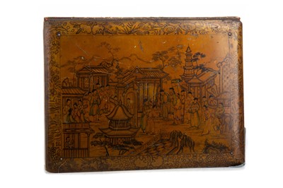 Lot 326 - A CHINOISERIE PAPIER-MACHE FOLDER/ALBUM BY JENNENS AND BETTRIDGE