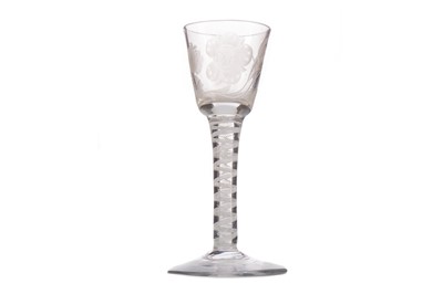 Lot 373 - AN 18TH CENTURY WINE GLASS