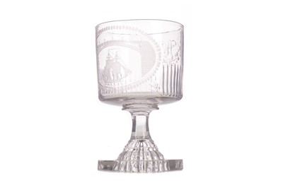 Lot 375 - A FINE REGENCY SUNDERLAND BRIDGE GLASS RUMMER