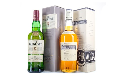 Lot 263 - CRAGGANMORE 12 YEAR OLD AND GLENLIVET 12 YEAR OLD