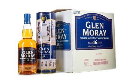 Lot 266 - A CASE OF 6 GLEN MORAY 16 YEAR OLD SCOTTISH HIGHLAND REGIMENTS