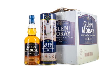 Lot 281 - A CASE OF 6 GLEN MORAY 16 YEAR OLD COTTISH HIGHLAND REGIMENTS