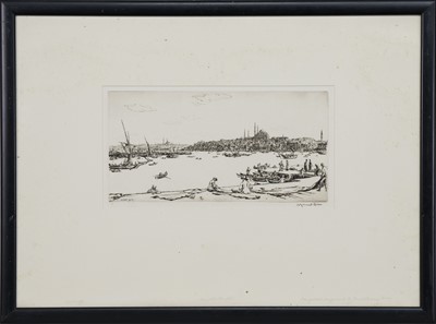 Lot 281 - ISTANBUL FROM THE BOAT, AN ETCHING BY SIR MUIRHEAD BONE