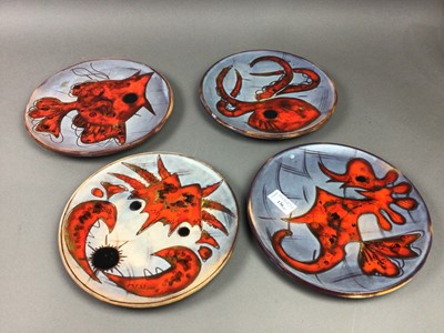 Lot 136 - A SET OF FIVE VALLAURIS FISH PLATES
