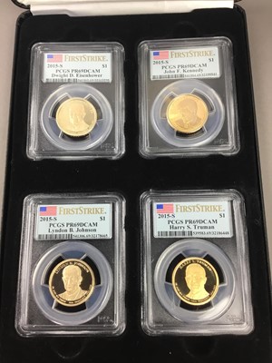 Lot 22 - 2015 FIRST STRIKE PROOF PRESIDENTIAL DOLLAR FOUR COIN SET