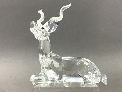 Lot 79 - A SWAROVSKI MODEL OF A STAG AND ANOTHER