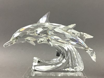 Lot 81 - A SWAROVSKI MODEL OF A DOLPHIN AND A CALF AND ANOTHER