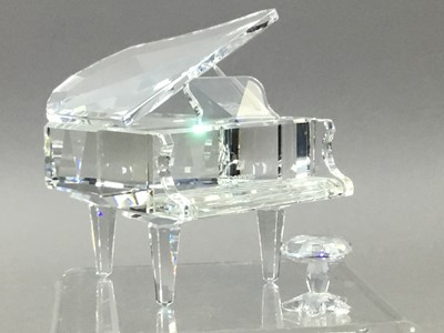 Lot 82 - A SWAROVSKI CRYSTAL MODEL OF A GRAND PIANO WITH STOOL AND OTHERS