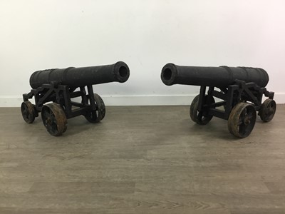 Lot 2 - A PAIR OF CAST IRON CANNONS
