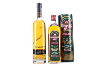 Lot 283 - BUSHMILLS 10 YEAR OLD AND PENDERYN AUR CYMRU